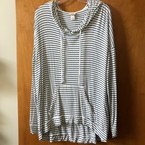 Striped long sleeve with hood